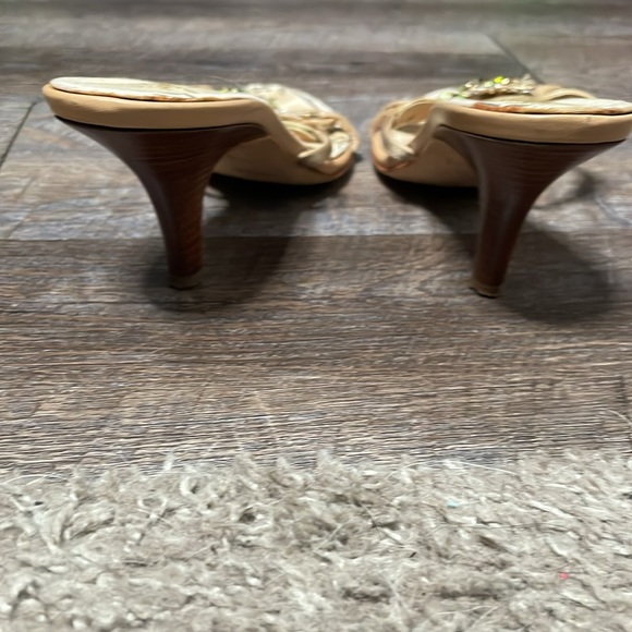 Vintage Giuseppe Zanotti design jeweled frog leather wooden kitten heels - Picture 5 of 9